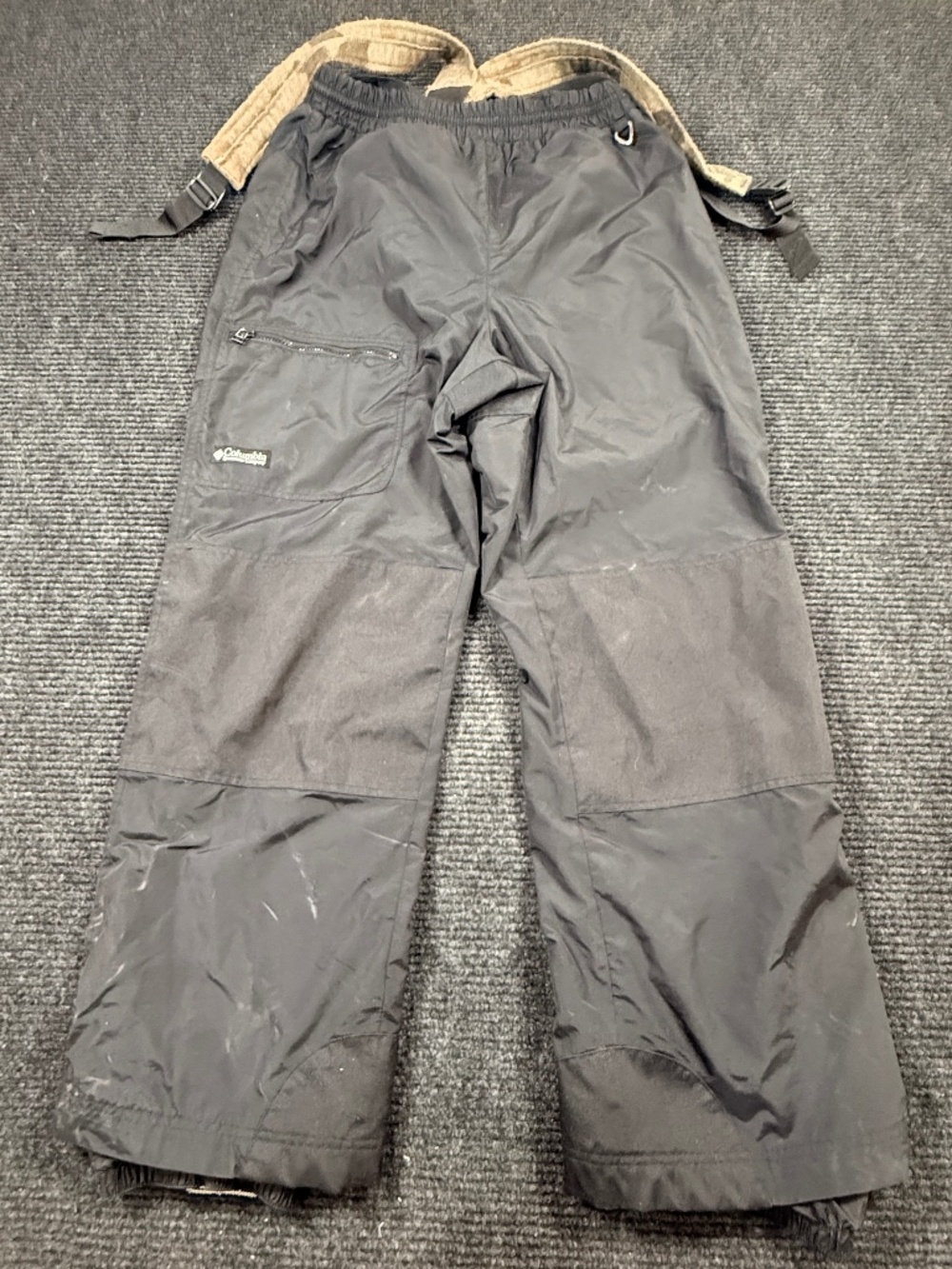 Vintage Columbia Sportswear Black Snow Ski Bib Pants Suspenders Men's Large